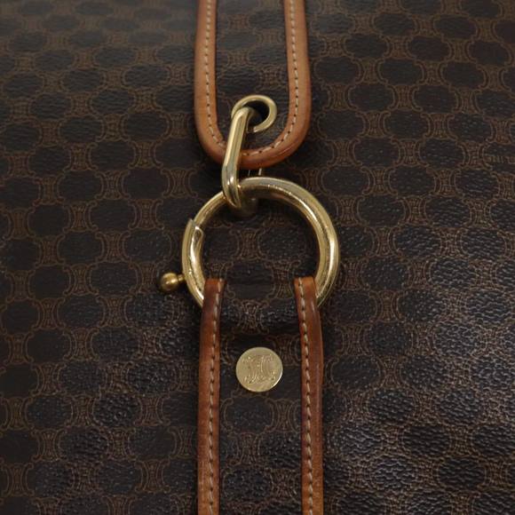 CELINE Macadam Canvas Shoulder Bag PVC Leather Brown Gold Auth 89237 - Picture 10 of 16